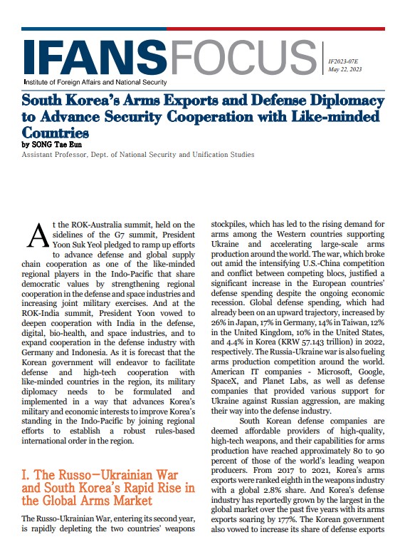 South Korea’s Arms Exports and Defense Diplomacy to Advance Security Cooperation with Like-minded Countries