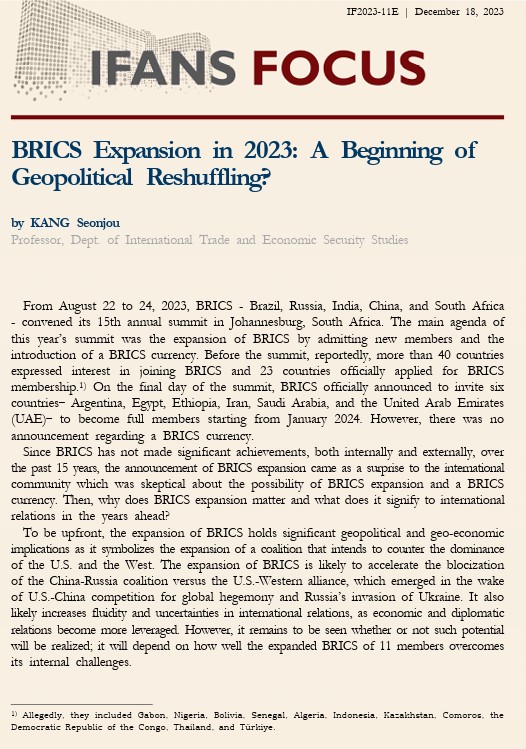 BRICS Expansion in 2023: A Beginning of Geopolitical Reshuffling?