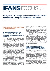 Changes in US Foreign Policy in the Middle East and Outlook for Trump’s New Middle East Policy