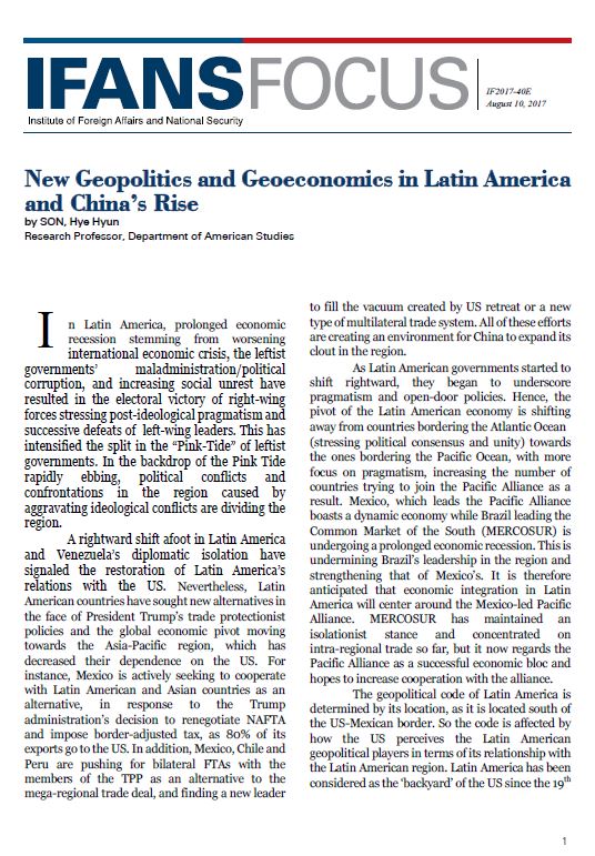 New Geopolitics and Geoeconomics in Latin America and China’s Rise